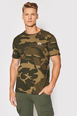 Alpha Industries Tričko Backprint T Camo 128507C Zelená Regular Fit