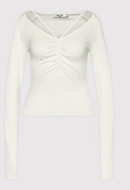 NA-KD Blúzka Neck Detail 1100-004244-4070-003 Biela Slim Fit