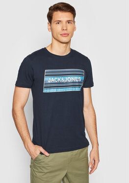 Jack&Jones Tričko Rack 12198281 Tmavomodrá Regular Fit