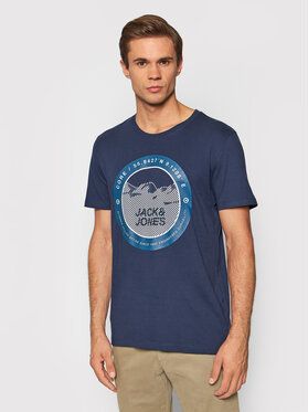 Jack&Jones Tričko Bilo 12192890 Tmavomodrá Regular Fit