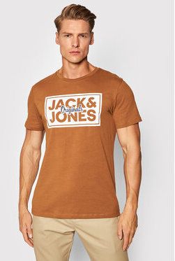 Jack&Jones Tričko Tapes 12196583 Hnedá Standard Fit