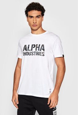 Alpha Industries Tričko Camo 156513 Biela Regular Fit