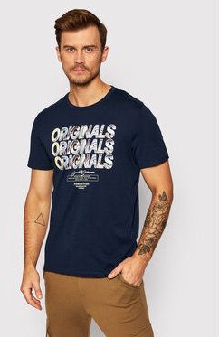 Jack&Jones Tričko Wirl 12193665 Tmavomodrá Regular Fit