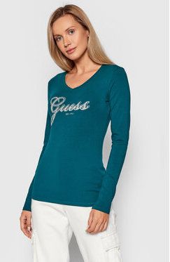 Guess Blúzka Iradi W1BI01 J1311 Zelená Regular Fit