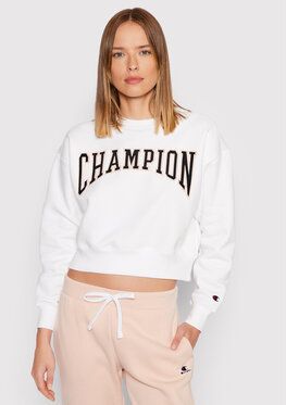 Champion Mikina Collegiate Logo 114767 Biela Regular Fit