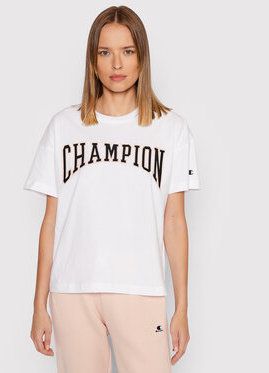 Champion Tričko Collegiate Logo 114526 Biela Oversize