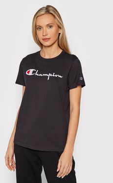 Champion Tričko Big Logo 114128 Čierna Regular Fit