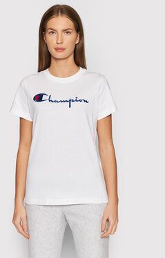 Champion Tričko Big Logo Crew Neck 114128 Biela Regular Fit