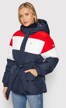 Tommy Jeans Vatovaná bunda Tjw Belsted Colorblock DW0DW11097 Tmavomodrá Regular Fit