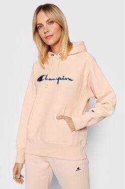 Champion Mikina Script Logo 114788 Ružová Regular Fit