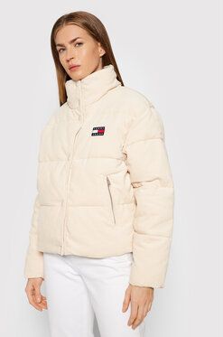 Tommy Jeans Vatovaná bunda Tjw Cord DW0DW11364 Béžová Regular Fit