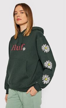 HUF Mikina In Bloom WPF0007 Zelená Relaxed Fit