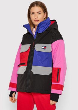 Tommy Jeans Vatovaná bunda Colorblock DW0DW11328 Farebná Relaxed Fit