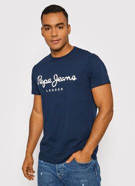 Pepe Jeans Tričko Original PM508210 Tmavomodrá Slim Fit