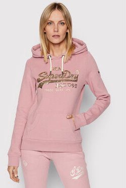 Superdry Mikina Boho Sparkle W2011251A Ružová Regular Fit