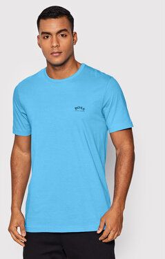 Boss Tričko Tee Curved 50412363 Modrá Regular Fit
