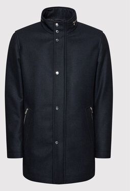Boss Vlnený kabát Camron4 50454028 Tmavomodrá Regular Fit