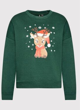 Vero Moda Mikina Reindeer 10262925 Zelená Regular Fit