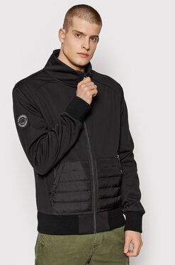 Superdry Prechodná bunda Bonded M5011081A Čierna Regular Fit