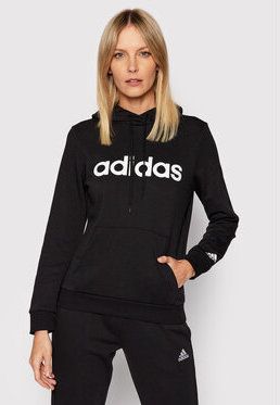 adidas Mikina Essentials Logo GL0635 Čierna Regular Fit