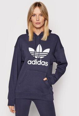 adidas Mikina adicolor Trefoil HE6951 Tmavomodrá Regular Fit