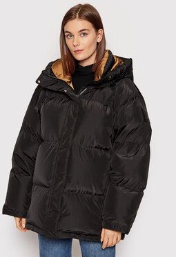 Tory Burch Vatovaná bunda Hooded Down 83635 Čierna Oversize