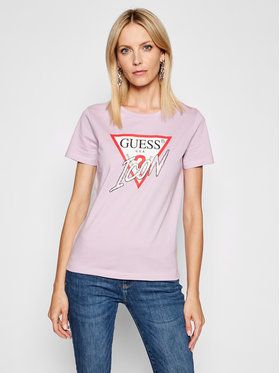 Guess Tričko Icon W1YI0Y I3Z00 Fialová Regular Fit