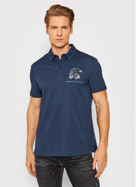 Armani Exchange Polokošeľa 3LZFAQ ZJ6QZ 1596 Tmavomodrá Regular Fit