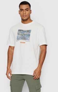 Jack&Jones Tričko Pionieer Branding 12198550 Biela Relaxed Fit