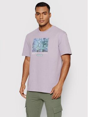 Jack&Jones Tričko Pioneer Branding 12198550 Fialová Relaxed Fit