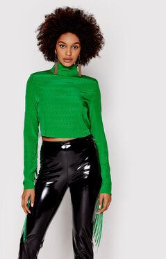 ROTATE Blúzka Reba Fringe RT835 Zelená Loose Fit
