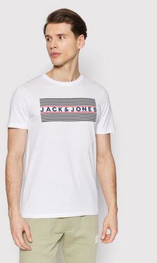 Jack&Jones Tričko Corp Logo Tee 12151955 Biela Regular Fit