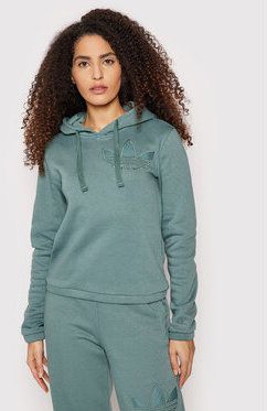 adidas Mikina HE4733 Zelená Regular Fit