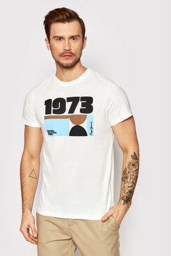 Pepe Jeans Tričko Aeson PM508231 Biela Slim Fit