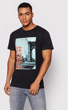 Jack&Jones Tričko Caleb 12207495 Čierna Regular Fit