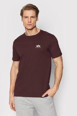 Alpha Industries Tričko Basic Small Logo 188505 Bordová Regular Fit