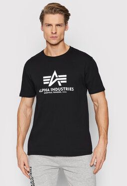 Alpha Industries Tričko Basic Reflective Print 100501RP Čierna Regular Fit