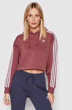 adidas Mikina adicolor HC7531 Bordová Regular Fit