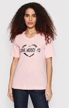 LOVE MOSCHINO Tričko W4F153NM3876 Ružová Regular FIt