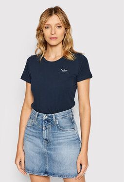 Pepe Jeans Tričko Bellrose PL505051 Tmavomodrá Slim Fit
