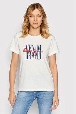 Pepe Jeans Tričko Camille PL505147 Biela Regular Fit