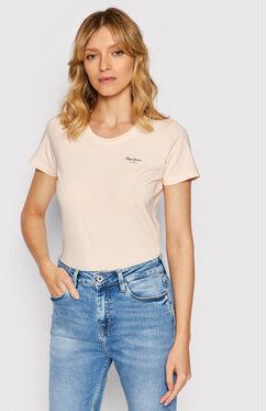 Pepe Jeans Tričko Bellrose PL505051 Ružová Slim Fit