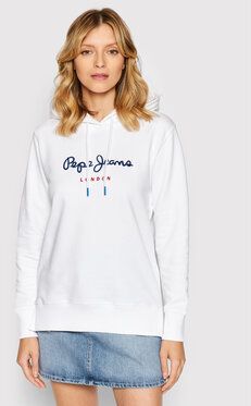 Pepe Jeans Mikina Calista PL581190 Biela Regular Fit