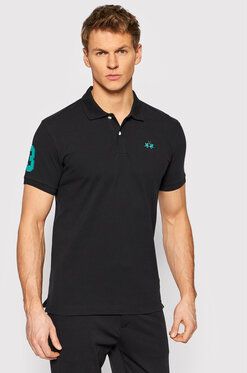 La Martina Polokošeľa TMP300 PK001 Čierna Slim Fit