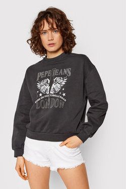 Pepe Jeans Mikina Candence PL581188 Čierna Relaxed Fit