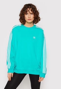 adidas Mikina adicolor HB9471 Modrá Relaxed Fit