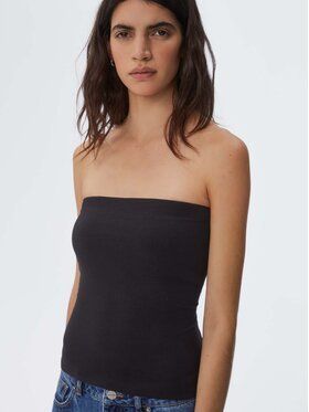 Americanos Top Tampa Tube Čierna Skinny Fit