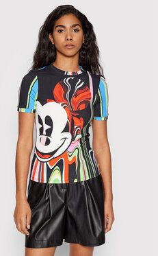 Desigual Tričko MONSIEUR CHRISTIAN LACROIX DISNEY Mickey Psychodelic 22SWTKAQ Farebná Slim Fit
