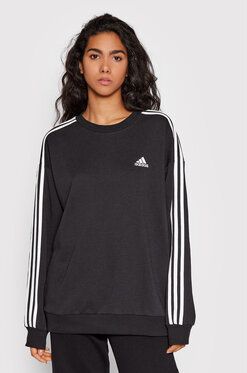 adidas Mikina Essentials Studio HC9124 Čierna Loose Fit