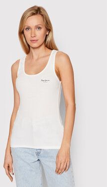 Pepe Jeans Top Duni PL505063 Biela Slim Fit